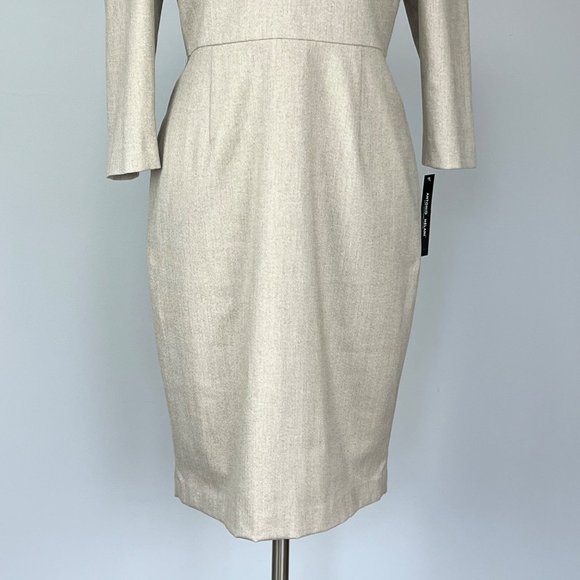 Antonio Melani Dhara V Neck Stretch Sheath Dress Beige Natural size 12 - Picture 5 of 12